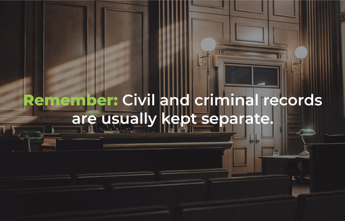 Civil and criminal records concept