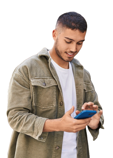 Candidate using phone to complete background check authorization process